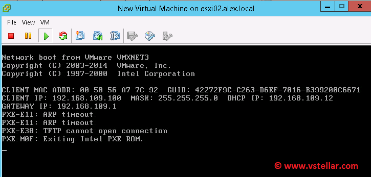 vmware esxi 6.7 booting to pxe